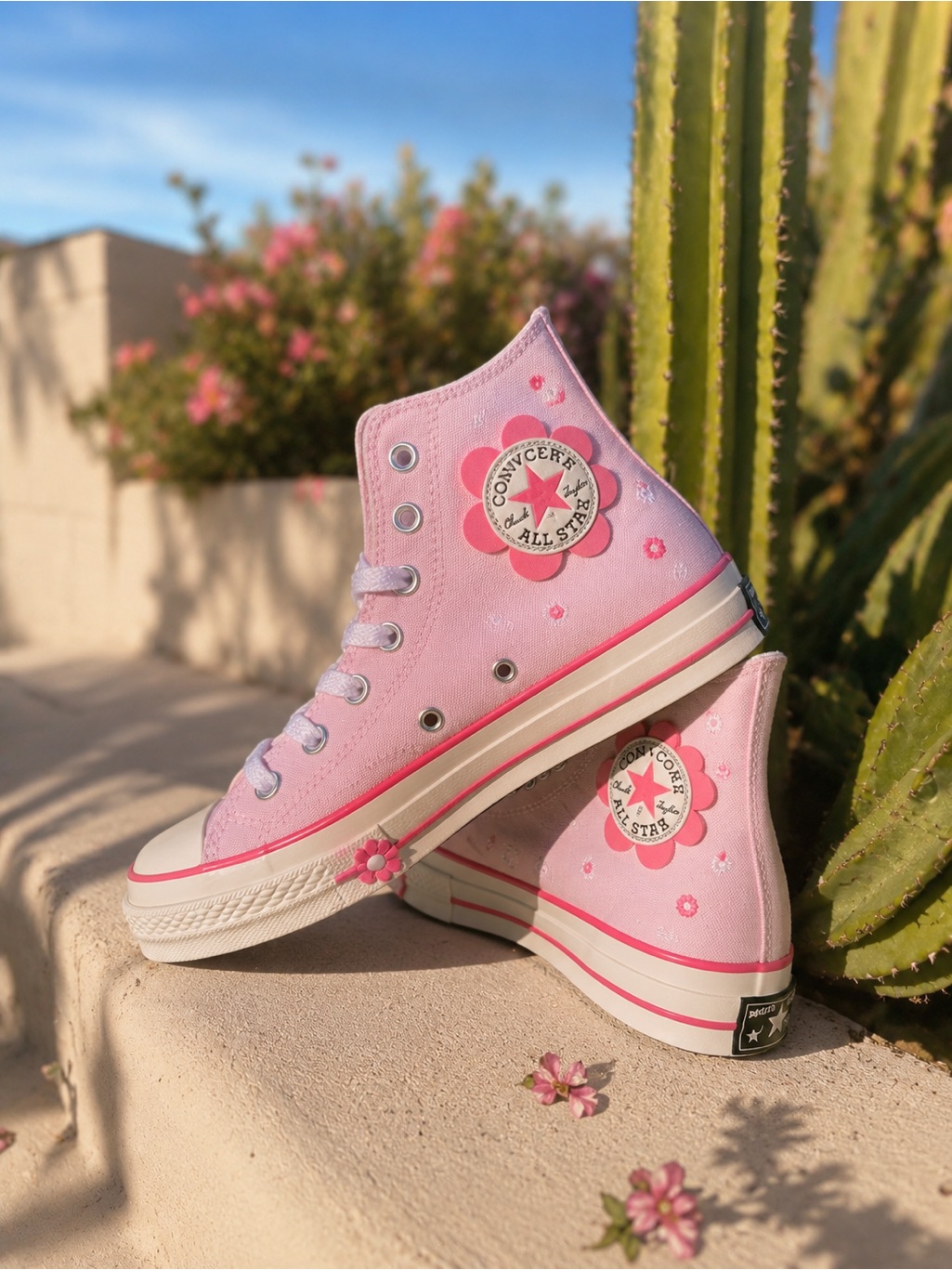 Women’s Converse Pink Floral Chuck 70 High Top Sneakers 8.5